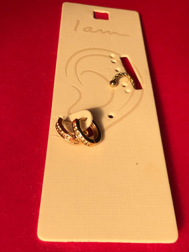 پک گوشواره و ایرکاف| گوشواره نگینی برند Iam | گوشواره طلایی