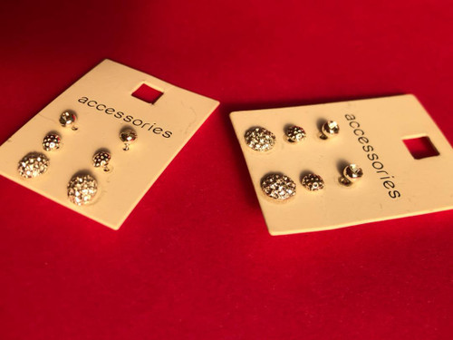 پک ۳ عددی گوشواره میخی|✨گوشواره پینترستی نقره ای رنگثابت