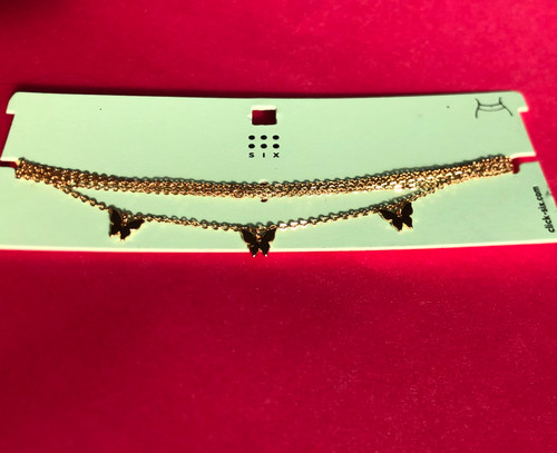 زنجیر کمر ۵ لاین زنجیر و پروانه طلایی |زنجیر کمر طلایی |زنجیرشکم پروانه |زنجیرشکم چندلاین