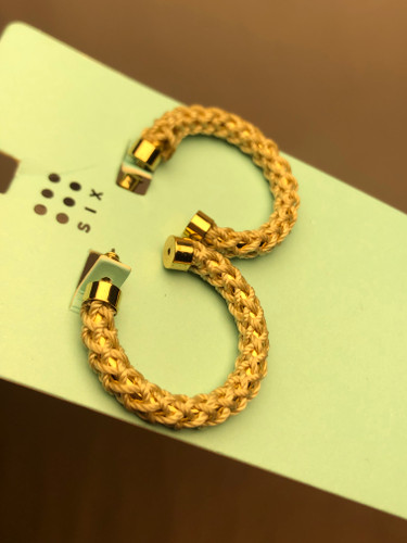 گوشواره اروپایی برند SIX| گوشواره مکرومه | گوشواره حلقه ای مکرومه|گوشواره ترند|گوشواره پینترستی