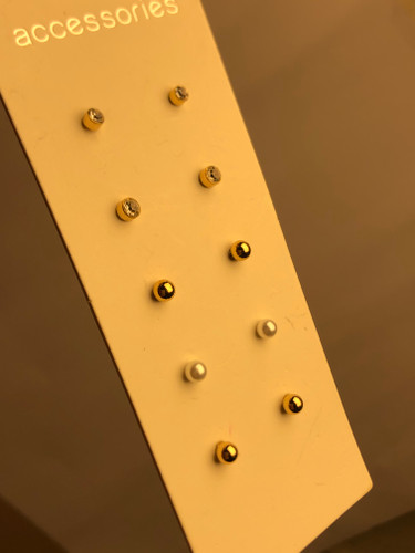 پک ۵ عددی گوشواره نگین و مروارید|گوشواره پکی| گوشواره پینترستی