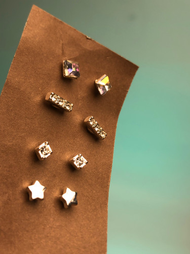 گوشواره پک|پک گوشواره ستاره|گوشواره شکلی|پک۴ تایی اکسسوری