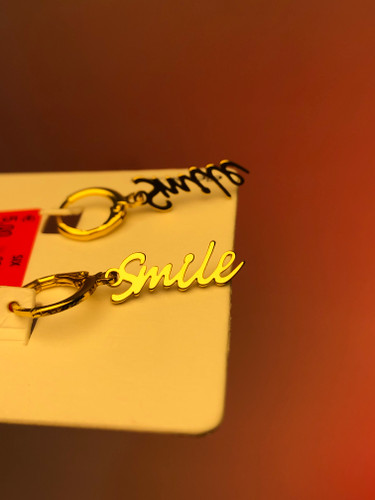 گوشواره مینیمال🌸گوشواره اسمایل|گوشواره smile|گوشواره حروف|گوشواره کیوت|گوشواره پینترستی ابکاری طلا