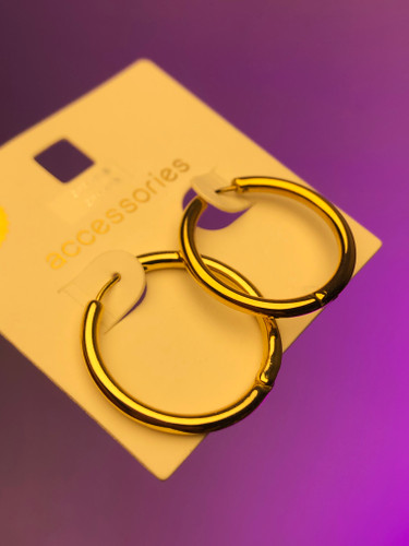 گوشواره روکش طلا|گوشواره حلقه ای ساده|هدیه تولد |حلقه ای طلایی