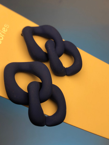 گوشواره کارتیرمخمل بزرگ|گوشواره کارتیر آبی|گوشواره ترند- گوشواره مخملی آبی - گوشواره آبی نفتی - گوشواره پینترستی 🫠