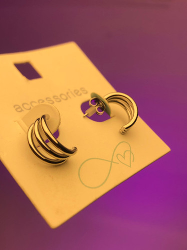 گوشواره چندحلقه😍گوشواره استیل گنبدی🔮گوشواره گوگولی بامزه دخترونه،گوشواره ترند پینترستی،گوشواره کیوت،گوشواره حلقهای کوچک سهتایی