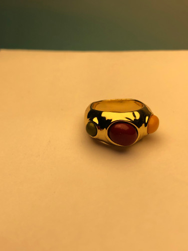 انگشتر رنگ ثابت|انگشتر طلایی سنگ دار|انگشتر زنانه چندسنگ |انگشتر چندسنگ طلایی |اکسسوری زنانه|انگشتر خاص