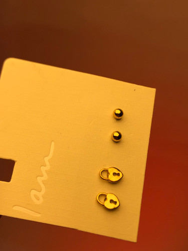 پک گوشواره پینترستی مروارید طلایی |پک گوشواره فانتزی🎀گوشواره طلایی گوشواره پکی|اکسسوری خاص|پک گوشواره ۲تایی|گوشواره قفل طلایی