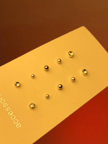 گوشواره پینترستی مرواریدی|گوشواره پکی ۵عددی|پک گوشواره ارزان🎀گوشواره مروارید نقره ای|گوشواره قلب میخی