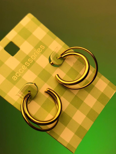 گوشواره پیچ خورده |گوشواره دوحلقه طلایی|گوشواره ترند- گوشواره دخترونه - گوشواره شیک ✨ - گوشواره پینترستی 🫠 گوشواره طرح طلا