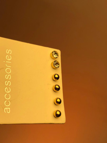 گوشواره ابکاری طلا|پک گوشواره مروارید طلایی|پک ۳ تایی گوشواره پکی |پک کریستالی |پک اکسسوری اقتصادی|گوشواره شیشه ای|گوشواره ترند