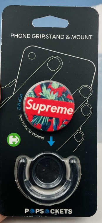پایه نگه دارنده گوشی موبایل پاپ سوکت مدل supreme به همراه پاپ کلیپ (نگهدارنده)