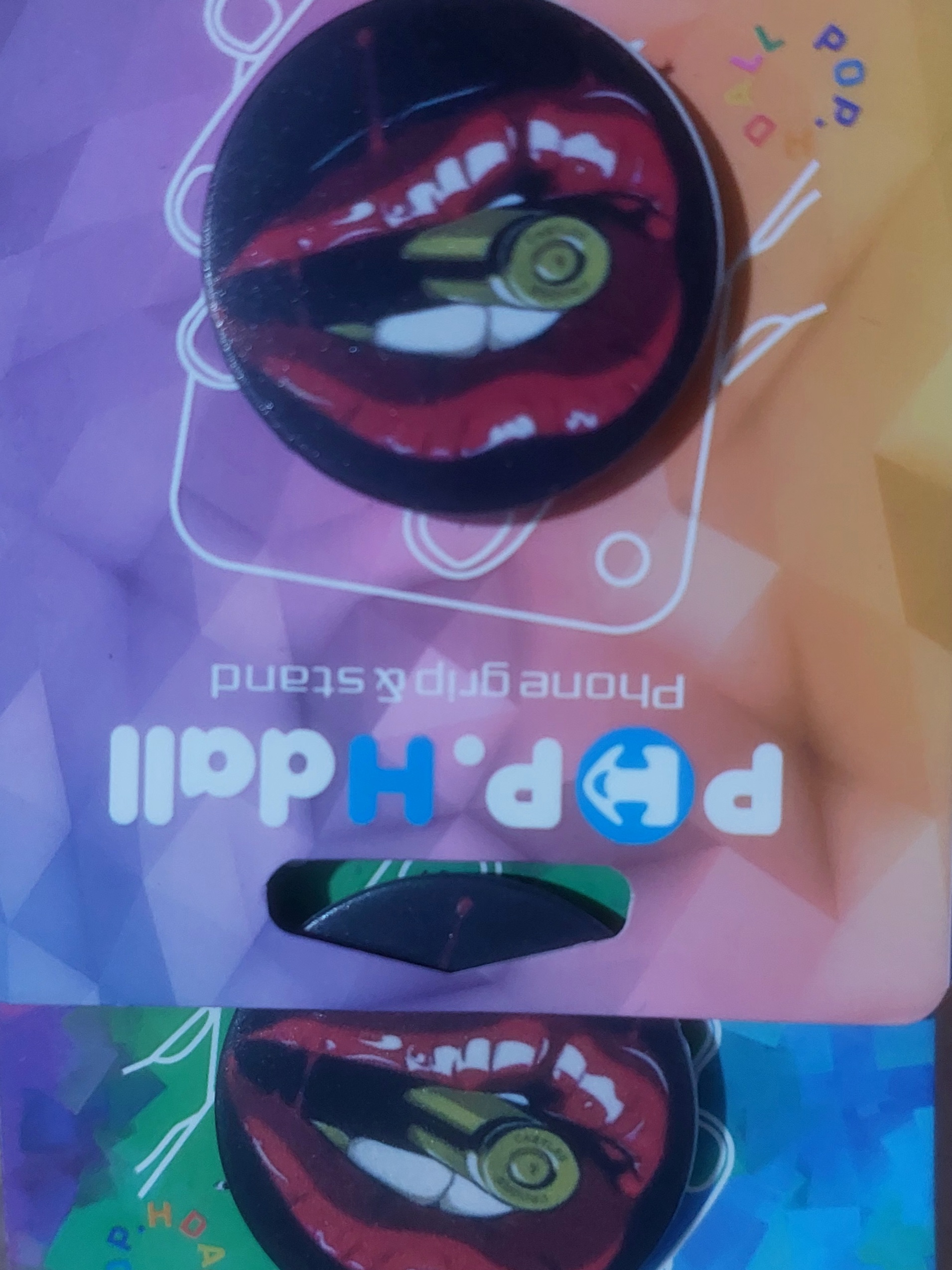 پایه نگه دارنده گوشی موبایل پاپ سوکت مدل لب قرمز دخترونه خاص فانتزی